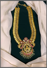 Kasu Harm With Jadau Mango and Lakshmi Pendent In Kundan - KH00272